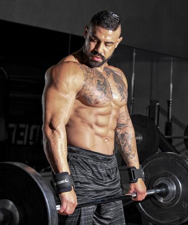 Набори для тяги DMoose Fitness для чоловіків та жінок (пара) - міцний нейлон з ремінцями на зап'ясті 8 мм - допоміжні засоби для тренажерного залу для пауерліфтингу та станової тяги - ручки для силових тренувань, червоні