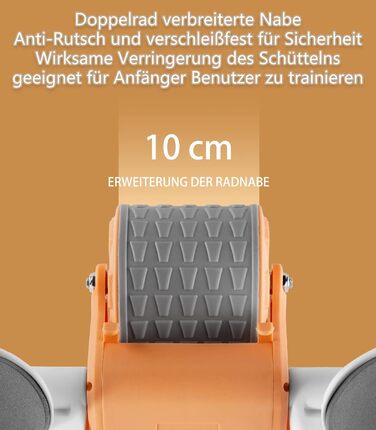 Ролер для пресу ABHDIEG з підставкою для ліктя, автоматичний відскік, тренування пресу вдома та в спортзалі, ролер з подвійним колесом для пресу