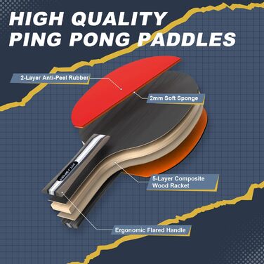 Набір для настільного тенісу S3: ракетки, м'ячі, сітка. Підходить для дітей, початківців, сімей та професіоналів