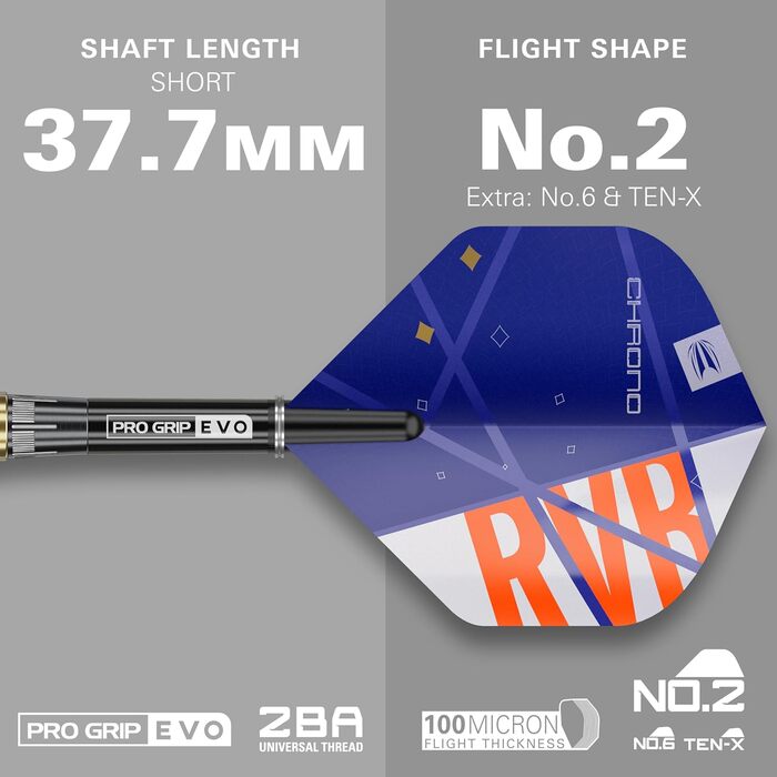 Дартси Target Raymond Van Barneveld Chrono, 95% вольфрам, 18/20 г, набір для електронних дартсів з кейсом Takoma та аксесуарами, м'які накінечники Pixel