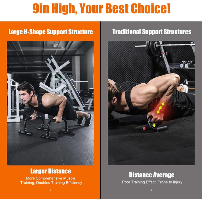 Паралелетки для віджимань та висіння, фітнес обладнання для дому та вулиці, Heavy Duty, протиковзаюча поверхня