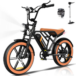 Електровелосипед COLORWAY 20 дюймів, 250W, 48V 15Ah, офроуд, для дорослих, пробіг 45-100 км, чорний/оранжевий