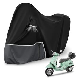 Водонепроникний чохол для моторолика Piaggio Vespa GTV GTS GT 60/125/200/250/300 з кофром, тканина 420D Oxford, чорно-сірий