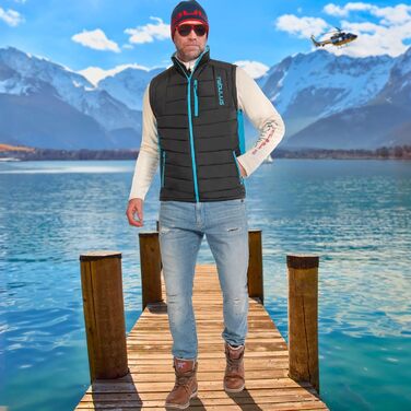 Чоловіча жилетка Nebulus REVIVAL, тепла жилетка з довгим замком-блискавкою, чорно-малібу