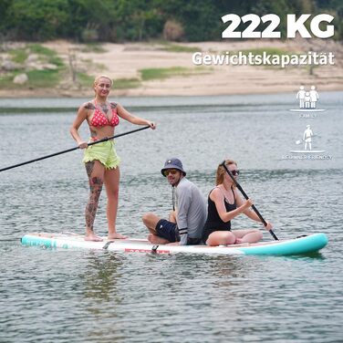 SUP дошка COOLCAA Maple Marlin Lite 355 см, надувний сапборд для дорослих, ширина 86 см, вантажопідйомність 222 кг + аксесуари та сумка