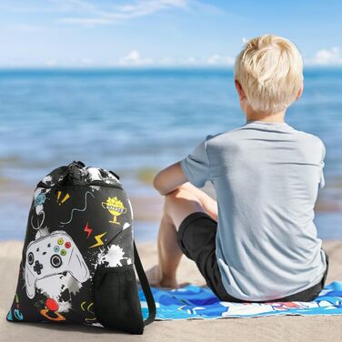 Спортивна сумка для гімнастики WAWSAM з шнурком - 38 × 45 см. Водонепроникна сумка для плавання, пляжу, покупок (для дітей)