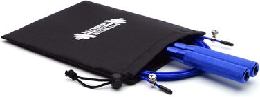 Скакалка CKB LTD Elite Speed-Springseil для дорослих, з сумкою, преміум-алюмінієві ручки, фітнес, регульований, 3 м, функціональне тренування, 1 шт., морської синій