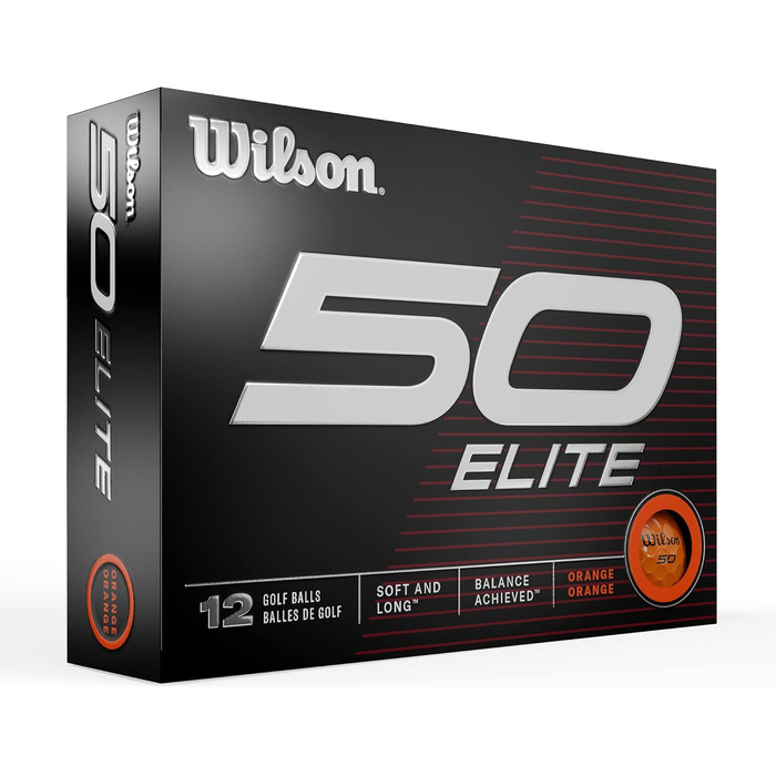 Гольф-м'ячі Wilson Fifty Elite, 12 шт, помаранчево-червоні (Sunset Chevron), 1.68 дюйма