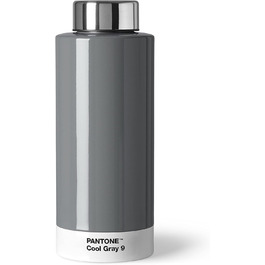 Термос-бутилка PANTONE 500 мл з нержавіючої сталі, подвійні стінки, термофункція, герметична, Cool Gray 009