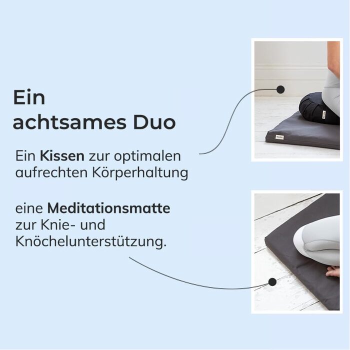 Подушка для медитації Basaho CLASSIC Zafu | З органічної бавовни, з наповнювачем з шкаралупи гречанки | Знімний та пральний чохол, колір: Чорний