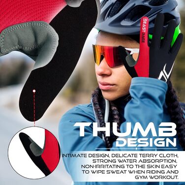 Велосипедні рукавички BEAT RAGE з напівпальцями для чоловіків та жінок, гелеві, протиковзкі, амортизуючі, для важкої атлетики, фітнес-студії, дихаючі, для гірського велосипеда (MTB), (XL, Червоний)