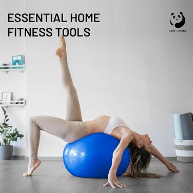 Гімнастичний м'яч Slim Panda 55-85 см, антивибуховий, з насосом, для фітнесу, терапії, вагітних і літніх людей