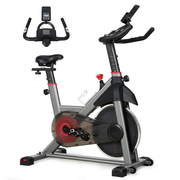 Велотренажер Heimtrainer S100 з регульованим опором, LED-дисплеєм, датчиком пульсу та тримачем для смартфона/планшета