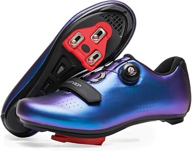 Велотуфлі для чоловіків та жінок, шосейні та MTB, сумісні з педалями Look SPD, SPD-SL, Delta Lock, Peloton, синього кольору, 47 EU