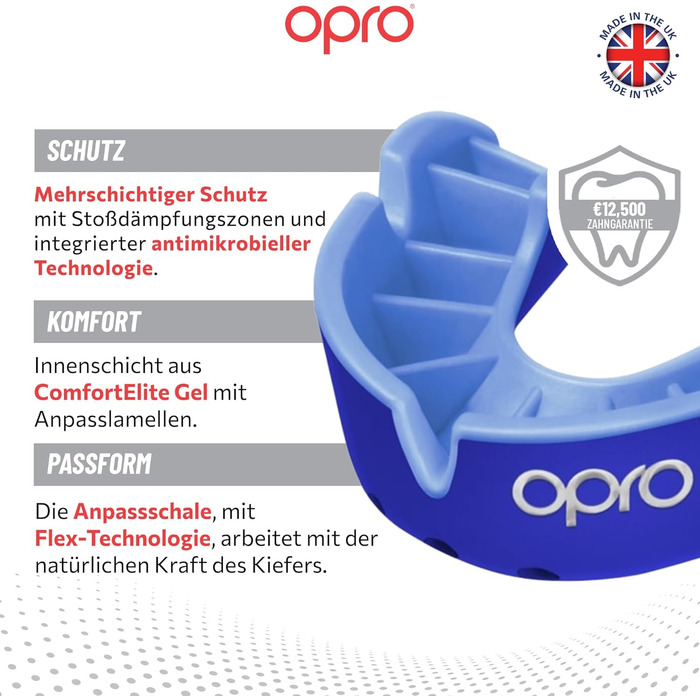 Захист для рота OPRO Silver Level для дорослих та дітей, з чохлом. Підходить для хокею, лакросу, регбі, MMA, боксу та BJJ UFC. Білий/Срібний