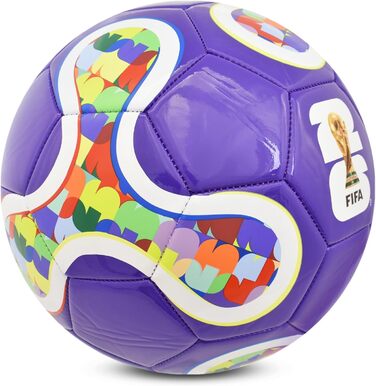 Офіційний ліцензований футбольний м'яч Hy-Pro FWC26 5 розміру для тренувань – дизайн ЧС-2026 (фіолетовий Apollo) – подарунок для хлопчиків
