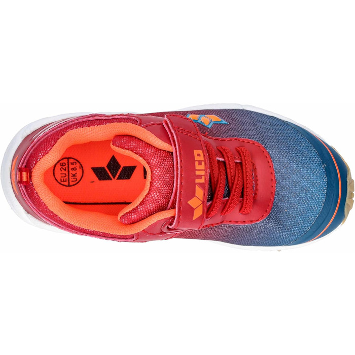 Дитячі спортивні зальні туфлі Lico Barney (39 EU, червоний, блакитний, помаранчевий)