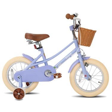 Дитяче велосипед Stitch 12 дюймів з корзиною та підставкою, 50,8 см, для дітей 3-11 років (фіолетовий)