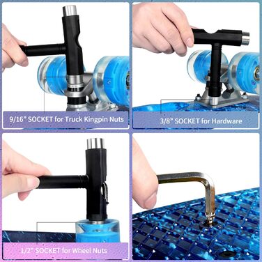 Скейтборд BELEEV 22 дюйми Mini Cruiser з LED колесами та T-Tool, для дітей, підлітків, дорослих, Galaxy Blue