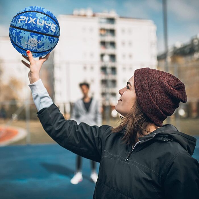 Баскетбольний м'яч Jicsetk, розмір 5/7, міні-баскетбол для дітей, Outdoor/Indoor, блакитний