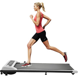 Бігова доріжка Walking Pad 2 в 1 для дому, з пультом, LCD-дисплеєм, для фітнесу під стіл, біла