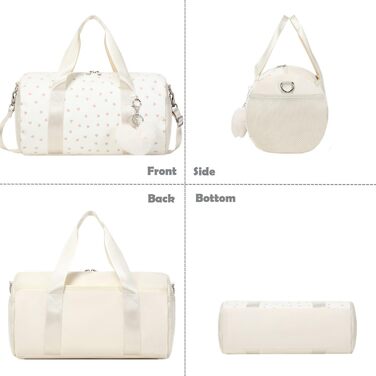 Спортивна сумка для дівчаток для балету та плавання, фіолетова (дизайн «Біле серце»)