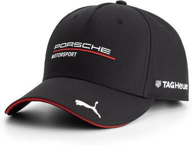 Кепка PUMA Porsche Motorsport з вигнутим козирком та логотипами Porsche Motorsport та спонсорів, чорна