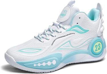 Баскетбольні кросівки High Top з антиковзким покриттям, легкі та зручні. Білі (41 EU, 2wei® Grün)