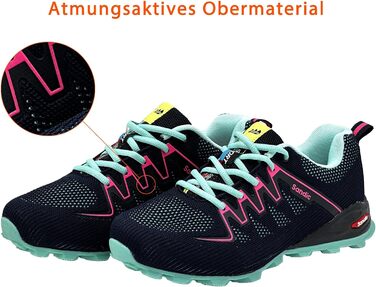 Чоловічі та жіночі трекінгові кросівки для хайкінгу та бігу. Зручні кросівки для активного відпочинку. Кольори: чорний, зелений. Розміри: 38 EU, Navy, Hellblau, Fuchsia