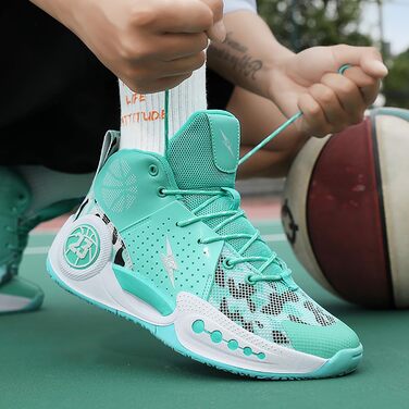 Чоловічі баскетбольні кросівки для занять спортом, великі розміри 36-39 EU (G8810 White Green)