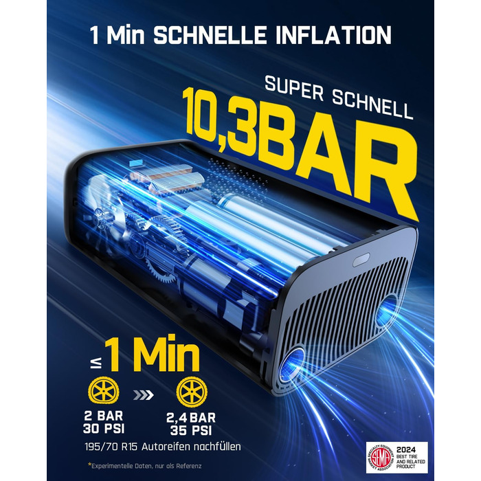 Електричний портативний компресор Fanttik X9 Pro 150 PSI з LED для авто, велосипедів, мотоциклів та м'ячів