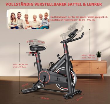 Велотренажер для дому з LCD-монітором, тихий ергометр spinning bike, фітнес-велосипед до 160 кг, для кардіотренувань