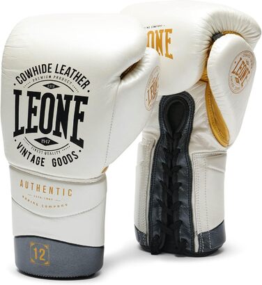 Боксерські рукавички Leone 1947 Authentic 2 (білі, 12 унцій) - професійні для тренувань та спарингів
