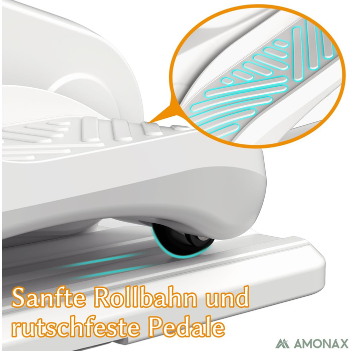 Електричний еліптичний тренажер Amonax, міні крос-тренажер для дому, сидячий тренажер для ніг, кардіо тренажер під стіл, для людей похилого віку, білий