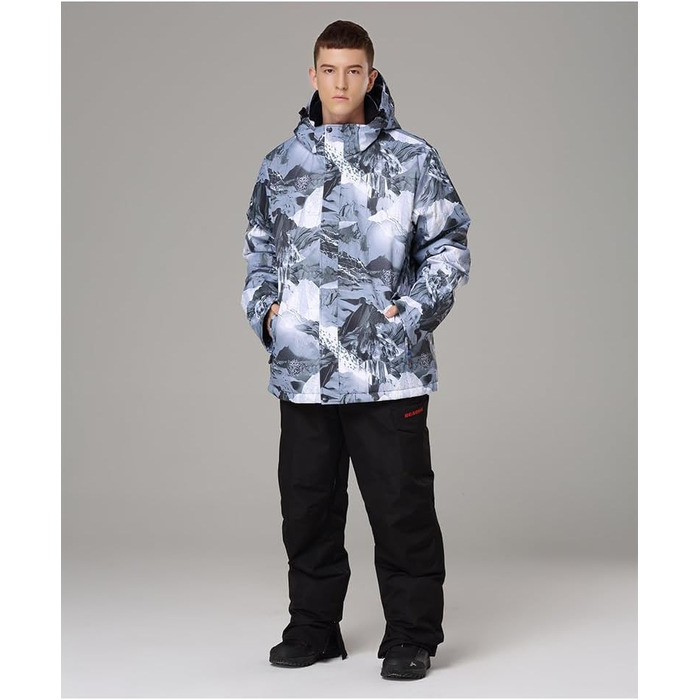 Чоловічий зимовий комбінезон для сноубордингу та катання на лижах. Водонепроникний, вітронепроникний, для туризму та альпінізму. Розмір S, колір чорний