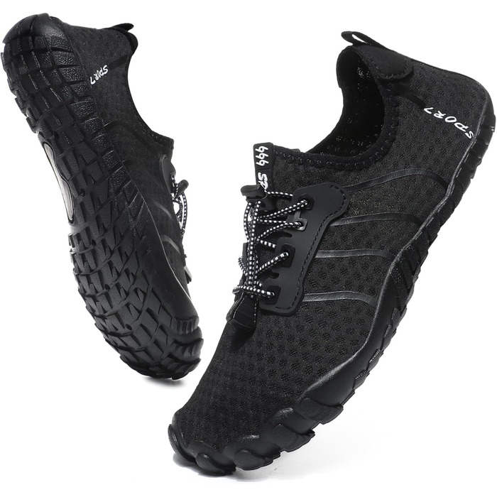 Чоловічі та жіночі аквашузи для плавання та серфінгу, швидко сохнуть, чорні, 42 EU