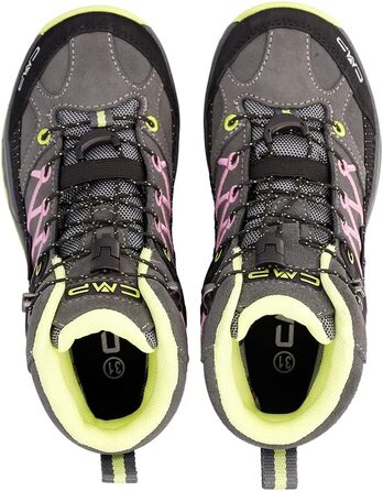 Дитячі трекінгові черевики CMP Rigel Mid Wp для хлопчиків та дівчаток, сірий та рожевий, 30 EU