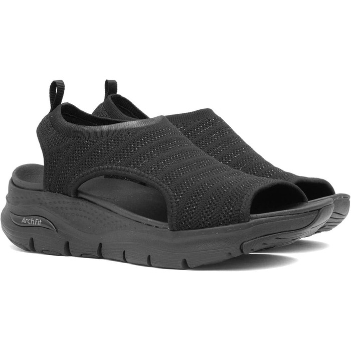 Сандлії Skechers Arch Fit City Catch для жінок (38 EU, чорний мілар з трикотажу)