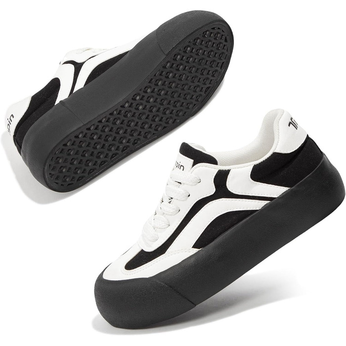 Жіночі кросівки Tuopin Mode: класична гумова підошва, стильні, неслизькі, повсякденні. Чорно-білі (39.5 EU)