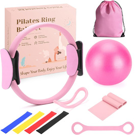 Набір для пілатесу Jazcimdo 10 в 1: м'яч, кільце та аксесуари для дому. Ідеально для жінок, йоги та фітнесу.