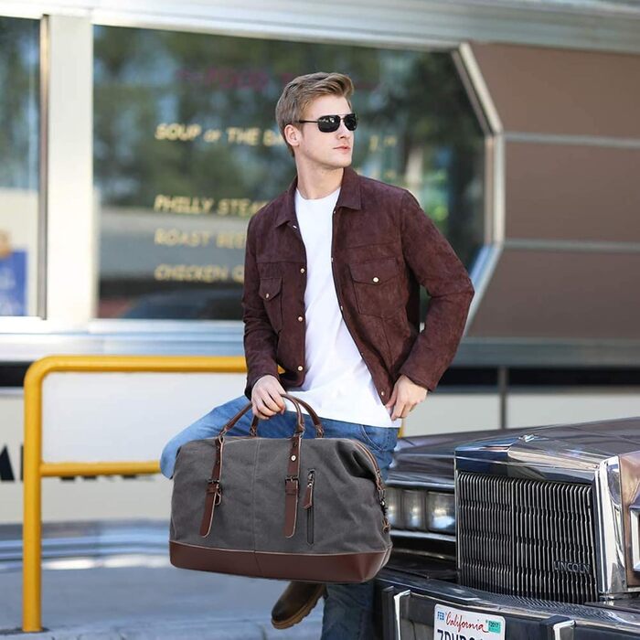 Спортивна сумка для подорожей FANDARE: багатофункціональна сумка-дафл з канвасу для фітнесу, кемпінгу та перельотів (Сіра)