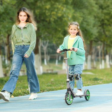 AIYAPLAY Scooter Дитячий складаний дитячий самокат з регульованою висотою керма, 2 великими колесами, заднім крилом гальма, самокат Kick Scooter для дітей 6-12 років зелений | Аосом