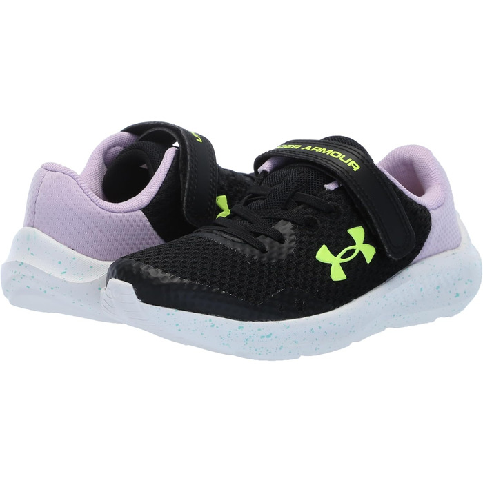 Дитячі кросівки Under Armour Pursuit 3 AC для дівчаток, чорно-фіолетові, жовті, з технологією Visual Cushioning