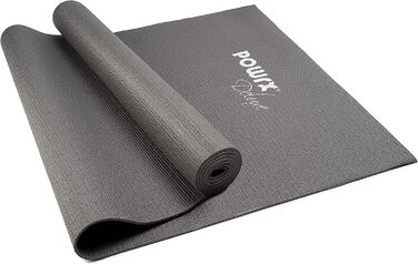 Йога-мат POWRX PVC 173x61 см, 4 мм, нековзкий, для фітнесу, пілатесу, тренувань, подорожей