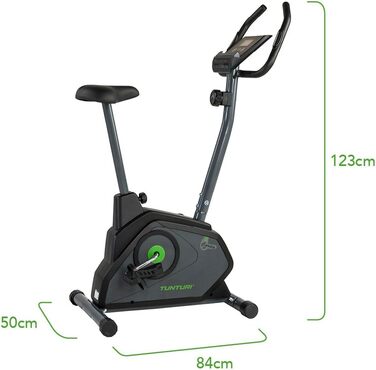 Велотренажер Tunturi Cardio Fit з ручним керуванням, пульсометром, тримачем для планшета та LCD-дисплеєм – для домашніх тренувань, реабілітації й початківців