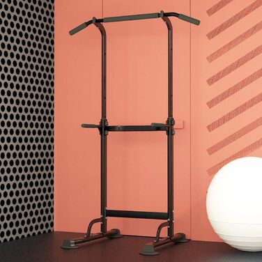 Силова станція sogesfurniture Power Tower, багатофункціональний турнік-бруси, регульована висота 165-210 см, для підтягувань та віджимань, модель BHEU-PSBB005