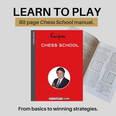 MILLENNIUM Schachschule M805 – навчальний набір для шахів, з інтерактивними вправами та посібником, для дітей, початківців та шкіл