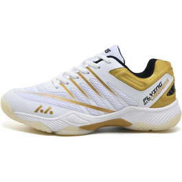 Кросівки для гандболу чоловічі та жіночі: дихаючі, з антиковзким покриттям, для тренувань та змагань, білі, золоті, 38 EU