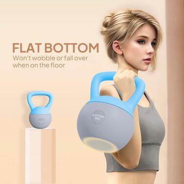 Гантель SPORTNOW Soft Kettlebell 8 кг з нековзким ручним захопленням для дому, фітнесу та силових тренувань