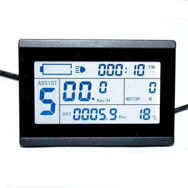 Дисплей Windmeile KT-LCD3 для електровелосипеда, підсвічування, водонепроникний, 24V/36V/48V, 5-контактний роз'єм Julet, бортовий комп'ютер, спідометр, LCD-екран для E-Bike і Pedelec